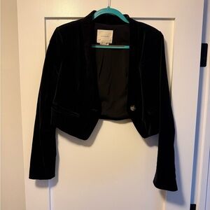 Anthropologie Black Velvet Blazer